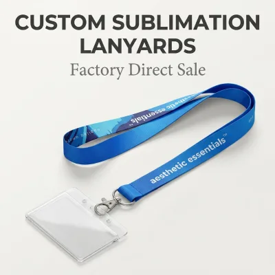 Retractable Eco-Friendly Recycled PET Badge Reel Phone Lanyard Strap Thermal Transfer Printing Custom Logo Customised Lanyard