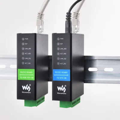 AIsmartlink Waveshare Serial Port Server RS232 RS485 to Ethernet Module PoE Network Port Power Model RS232 RS485 ETH (B)