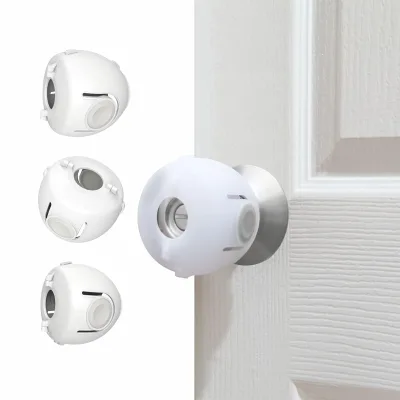 Door Knob Safety Cover for Kids Child Proof Door Knob Covers Baby Safety Door Knob Handle Cover Lockable Design