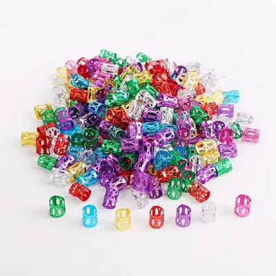 Braid Buckle Hair Ring Wig Hollow Embossed Flower Tube Aluminum Ring Aluminum Ring Hair Braid Cuff