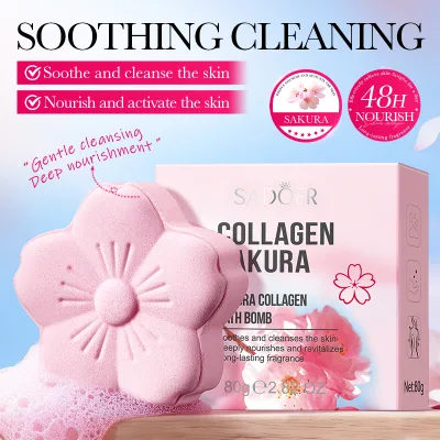 OEM SADOER Moisturizing Bath Bomb for Dry Skin with Collagen and Sakura Extract