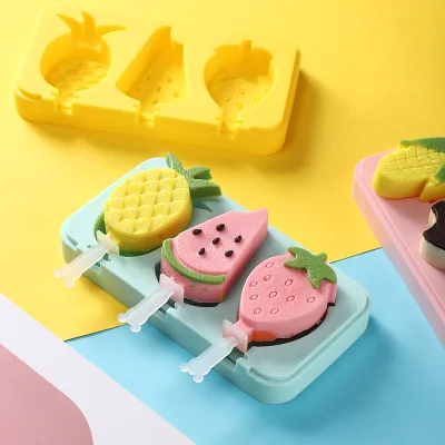 Food Grade Silicone Ice Cream Mold Thickened with Lid Cartoon Design for Homemade Ice Cream Bakeware Set Available for Order