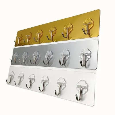 Multi-row Extra-strong Adhesive Acrylic plum Blossom Hooks No Drilling Required Multi-functional Seamless for Bathroom Walls