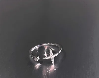 Flash Diamond Broken Diamond Ring Niche Design Advanced Cold Style Open Ring