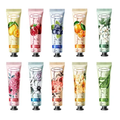 Plant Fruit Shea Butter Herbal Anti-Aging Nourishing Repairing Moisturizing Hand Cream Orange Blueberry Pomegranate Avocado