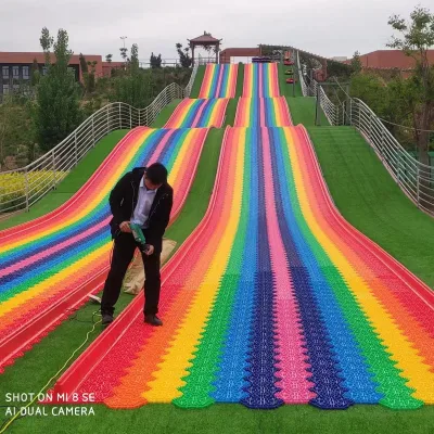 Outdoor Funny Children Rainbow Dry Slide With Snow Tubes Lides China Supply Cheap rainbow Slide for Sale