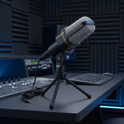 SF920 Metal Microphone Cross-border Specialty Best-selling 3.5-Port USB Connection 50Hz-16kHz Frequency Response for Household