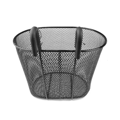 BKS Steel Mesh Quick Release Bike Basket Removable Front Rack Black City Bike ISO9000 Certified