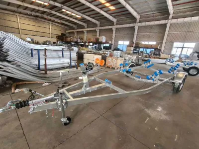 Torsion Axle Boat Trailer, Overall Dimension 5660*2100mm, Hot Dip Galvanized Construction.