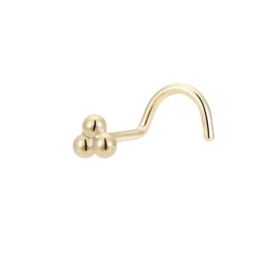Personalized SUPERSTAR 14K Solid Gold Constellation Shape Nose Stud Welding 3 Sphere Piercing Jewelry Nostril Screws Wedding