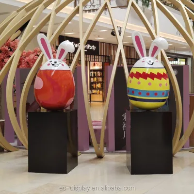 Wholesale Fiberglass Easter Eggs Sculptures Model Animal Style Artificial Crafts Cheap Indoor Decoration