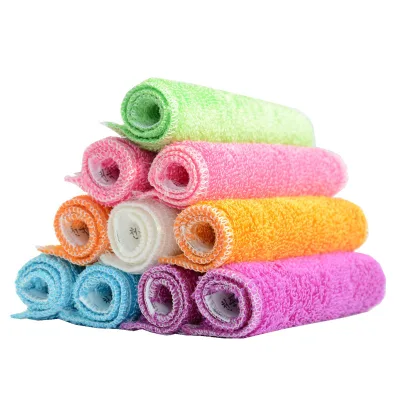 Wholesale Eco-friendly Bamboo Fiber Kitchen Towels Super Absorbent Square Dish Cloths 16*18cm Factory Direct Household Cleaning