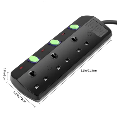 Uk 3gangs Power Strip With Switch Power Socket With UKCA