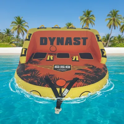 Inflatable Water Skiing Ring & Banana Boat PVC Thickened Cloth Cover Floating Board for Adult Water Surfing 2/3 People Capacity