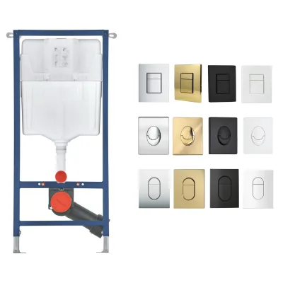 HDPE Concealed Wall Hung Pneumatic Dual Flush Toilet Tank Modern Rapid SL Flush Plate for Bathroom & Outdoor Use 5 Year Warranty