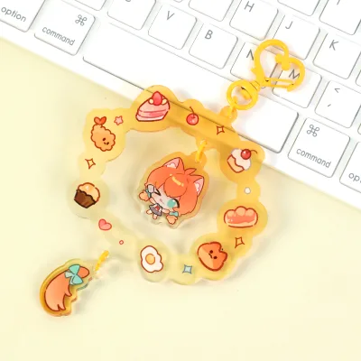 For Custom Acrylic Wreath Dangling Shaker Keychain with UV Printing Eco Friendly Lightweight Fashion Trend