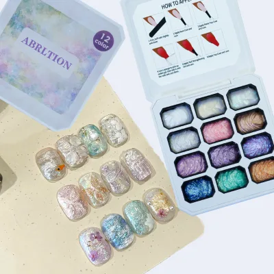 Summer Series Light Gradient DIY Pat Pat Nail Gel, Long Lasting 12 Colors Non-Toxic UV Nail Gel Wholesale