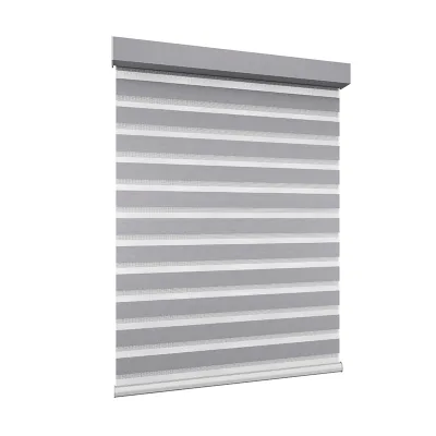 Motorized Automatic Blackout Waterproof Zebra Shades with Eco-Friendly Fabric for Office Bedroom Living Room-Customizable Sizes