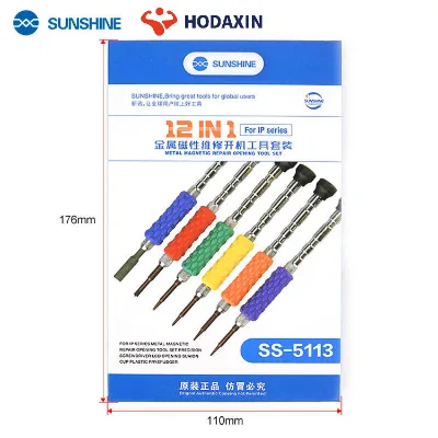 SUNSHINE SS-5113 Professional Mobile Phone Repair Tools Kit Spudger Pry Screwdriver Set for Tablet PC Disassembly & Repairing