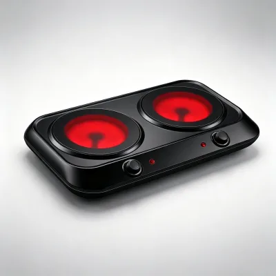 Double Burner Infrared Ceramic Cooktop Portable Electric Hot Plate Temperature Control Household Kitchen Electric Stove