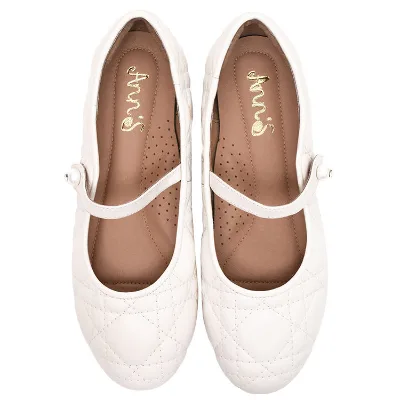 Commuter style cowhide Mary Jane flats