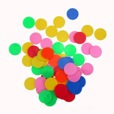 Multi Color Double Sided Plastic Board Game 25mm 19mm Chips Token Pawns Custom Made Coins