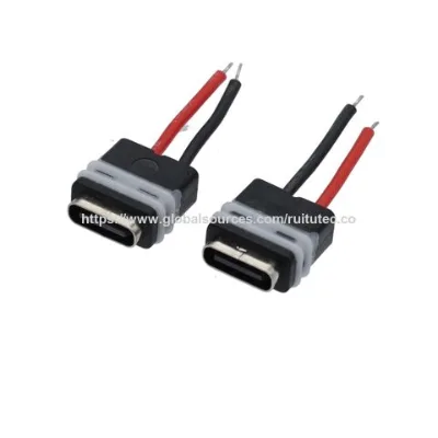 Waterproof connector USB type C with cable 2PIN