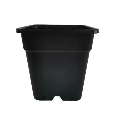 Biodegradable Black Square Plastic Nursery Pots with Drainage Hole Reusable Flexible Planter for Flowers Succulents & Plants
