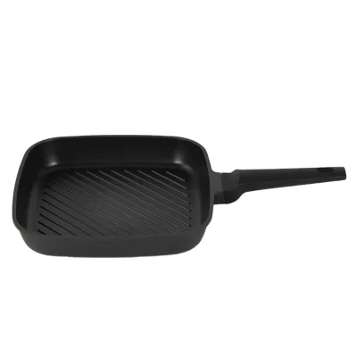 XYL Die-Casting Aluminum Frypan 28cm Square Non Stick Gas Cookware Grill Pan with Bakelite Handle