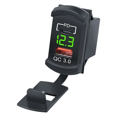 2026 Upgraded Dual Port 12V/24V Fast Charging USB Car Charger for Cars RVs PD + QC3.0, LED Voltage Display