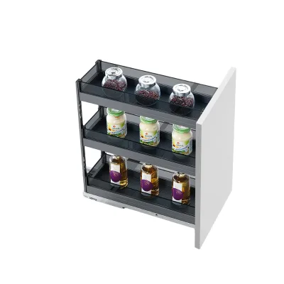 Premium 3 Tier Pull Out Cabinet Organizer Heavy Duty Steel Slide Drawer Storage Rack Non Slip Shelf Base Kitchen