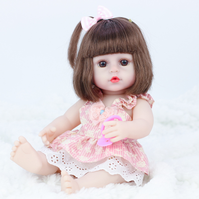 Custom 38 cm Realistic Doll Simulation Baby Enamelled Soft Vinyl Doll Children's Toy Doll with Dressing