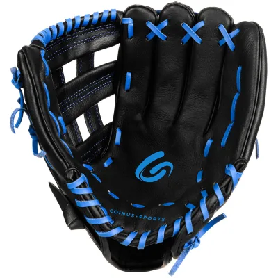 Custom LOGO Black Leather Baseball Glove Baseball Training Glove for Beginner