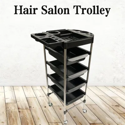 Beauty and Hair Care Cart Storage Shelf Hair Salon Perming and Coloring Tool Cart Multi Functional Stainless Steel Cart