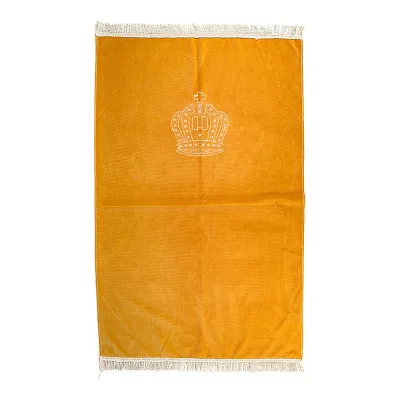 Luxury Rhinestone Crown Velvet Muslim Prayer Mat with Fringe Tassel