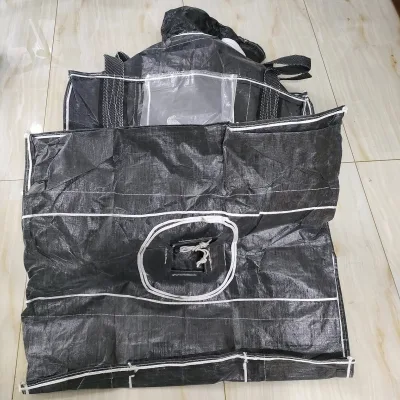 PP Woven Bulk Jumbo Bag Breathable Fabric Packing for Carbon Black Black Color Waterproof Leakproof 1000kg Loading Weight