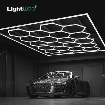 Hexagonal Led Light Garage Light Honeycomb Working Lights Lampe Led Customizable Parking Garden Car Wash DIY Linkable Dimmable