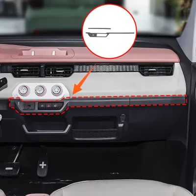 Stainless Steel Center Console Trim Strips for Chery QQ Ice Cream 2022 Interior Car Decorative Accessories