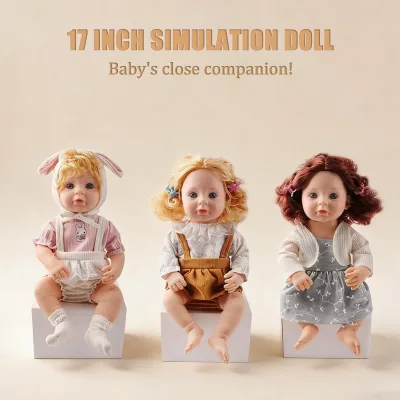 17-inch Simulated Rebirth Dolls With Sound Function,soft Vinyl Doll 3 Styles Assorted,Realistic Soft Doll for Girl Gift Ages 3+