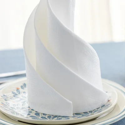 Set Hand Embroidered Linen Dinner Napkins Custom Linen Napkins