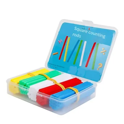 Square Counting Sticks (5/6/7/8cm), Plastic Math Sticks, Children's Math Learning Aids