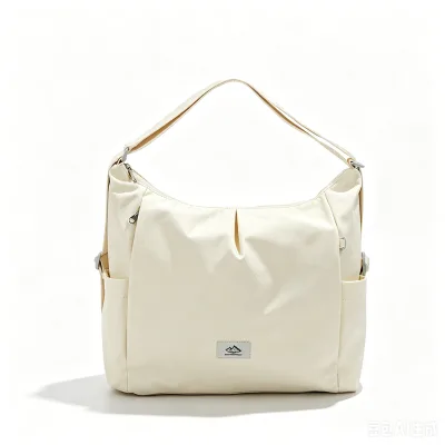 Sleek Minimalist Nylon Crossbody Tote Bag, Durable Ultra-light Shoulder Backpack for Commuting Outdoor and Travel