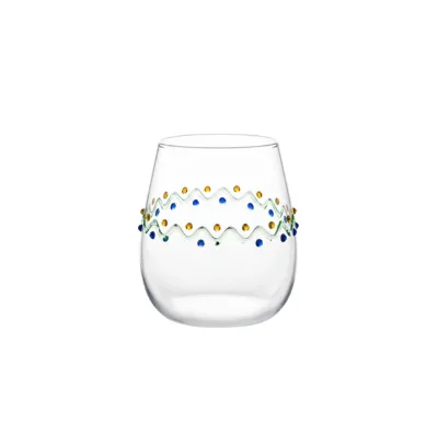 Wholesale GB Custom Handmade High-Temperature Silk Pasting Process Color Decoration European Design Disposable Household Glass