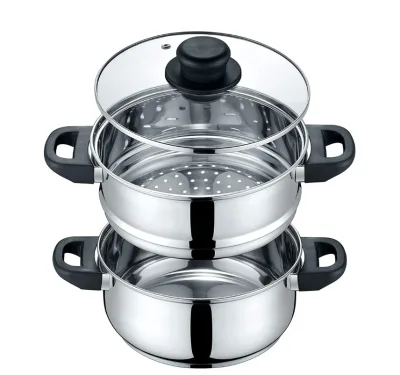 3PCS Steamer Casserole Classic Stainless Steel Cookware Battery Operated Kitchen Appliances