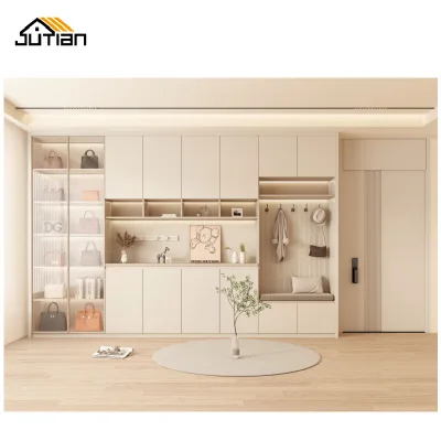 European Style Solid Wood Wine Cabinet Modern Home Furniture for Display & China Cabinets General Use