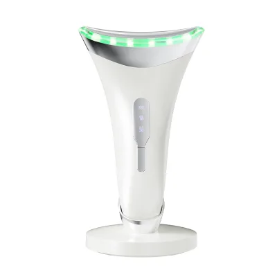 Portable USB Rechargeable Neck Massager 3 Gears EMS Microcurrent LED Light Therapy Home Use Beauty Device 45℃ Hot Compress