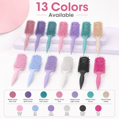Wholesale Custom Flexible Curved Vented Hairbrush Wet & Dry Detangling Brush Scalp Massage Volumizing Styling Comb