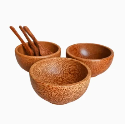 Hot Selling Natural Eco-friendly Durable Polished Coconut Wood Bowl for Gift Household