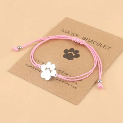 Adjustable Beautiful Paw Wristband with Braided Band Gift Ideas for Mother's Day Promotional Wristbands