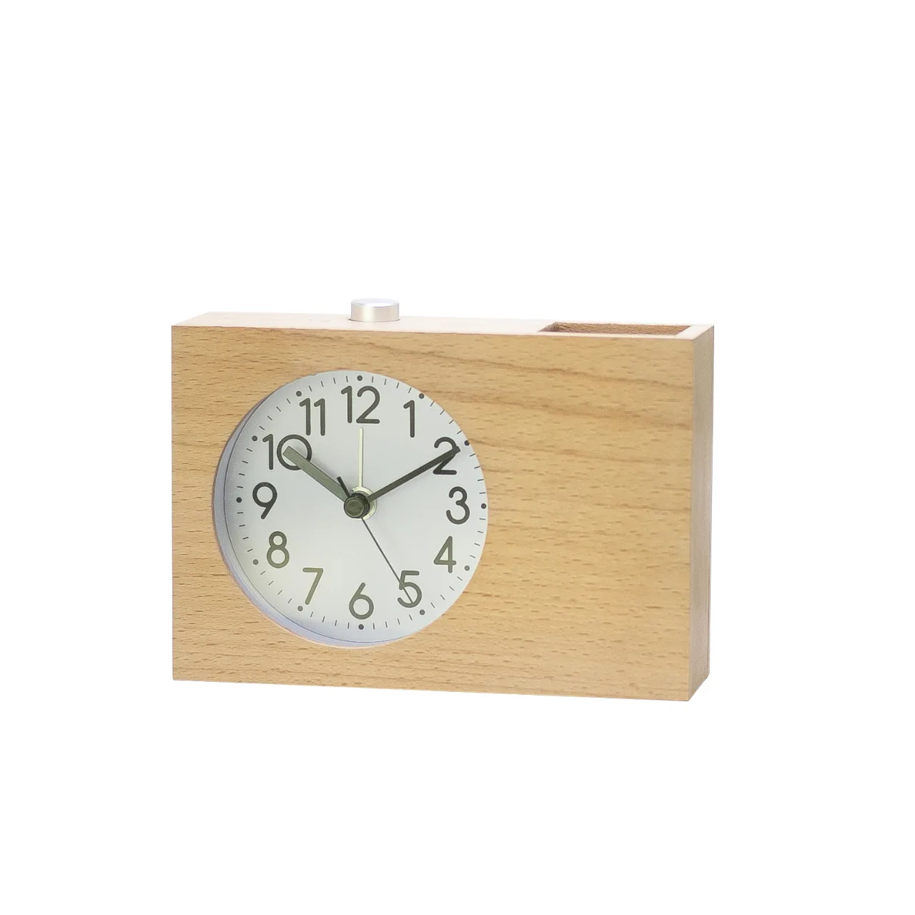 Creative Pointer Solid Wood Pen Holder with Silent Walking and Sleeping Function, Factory Direct Delivery to School Office